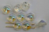 Pyramid Hex Clear 12mm Crystal Ab 00030-28701 Czech Glass Beads x 12